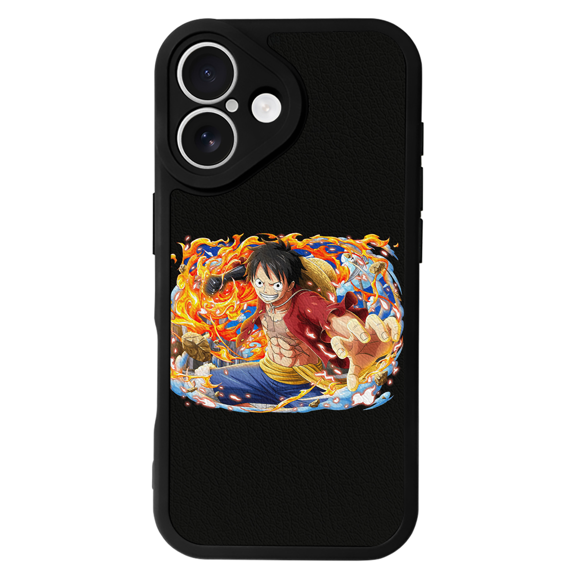 （画像用） ワンピース モンキー・D・ルフィ ONE PIECE Monkey D. Luffy 【iPhone 16シリーズ対応】シリコンスマホケース（レザー調） 材質：シリコン